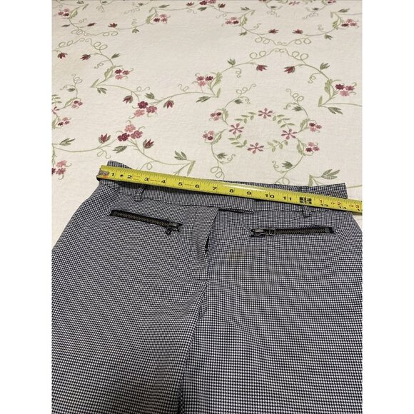Veronica Beard Houndstooth Zipper Black White Pants Size 2 28 - Picture 14 of 16